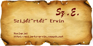 Szijártó Ervin névjegykártya