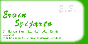 ervin szijarto business card